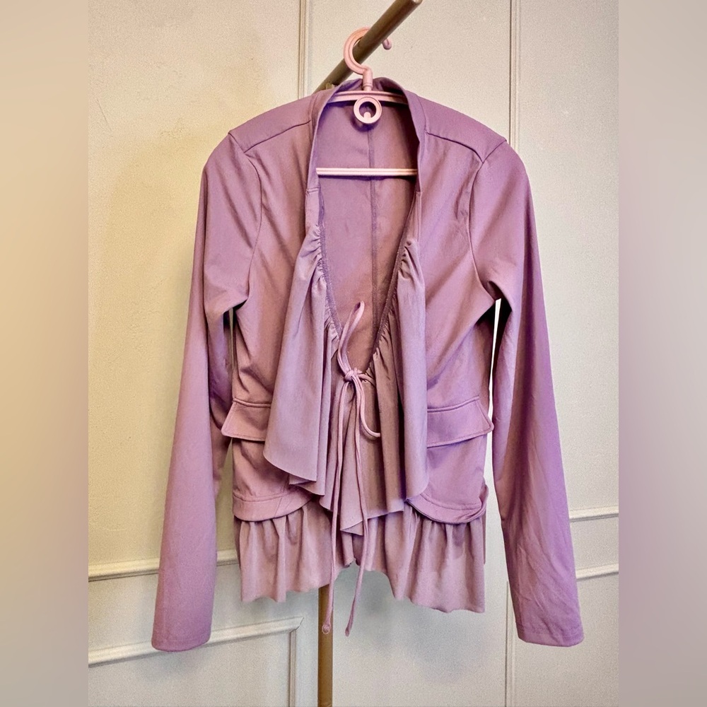 Halara Medium RARE Lightweight Lavender Ruffle Jacket- NWOT